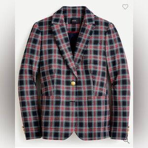 J. Crew Shrunken Blazer in Black Stewart Tartan Pattern